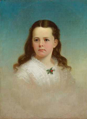 朱莉娅·伊芙琳·德伦农小姐`Miss Julia Eveline Drennon (c.1873) by George Caleb Bingham