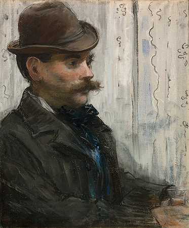 阿尔方斯·莫鲁肖像`Portrait of Alphonse Maureau (1878~79) by Édouard Manet