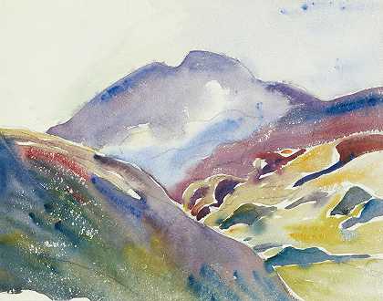 高山景观（上恩加丁）`Alpine Landscape (Upper Engadin) by Giovanni Giacometti