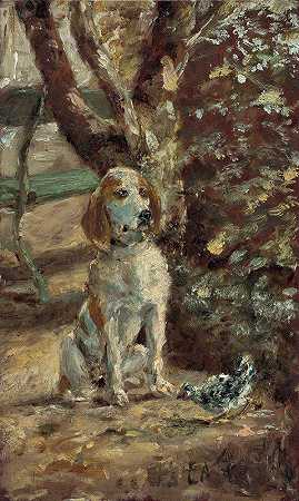 艺术家s狗狗弗莱切`The Artists Dog Flèche (c. 1881) by Henri de Toulouse-Lautrec