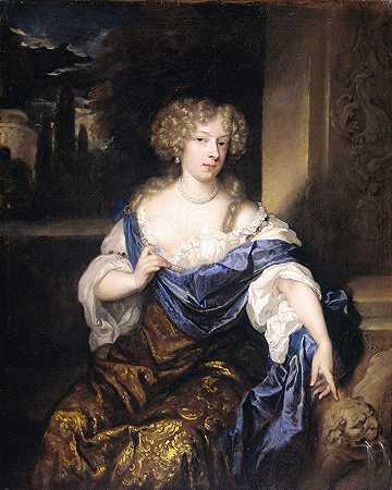 海伦娜·克塔里娜·德维特的肖像（91661-95），哈姆斯特德勋爵伊曼·莫格的妻子`Portrait of Helena Ctaharina de Witte 91661~95), wife of Iman mogge, lord of Haamstede (1678) by Caspar Netscher