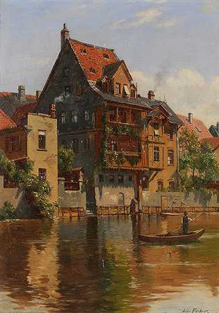 纽伦堡风景`View of Nuremberg (1891) by August Fischer