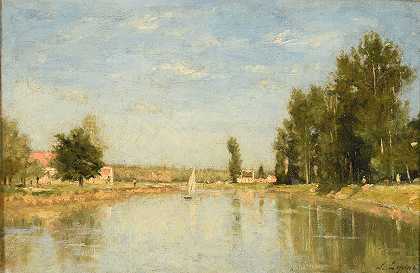 泥灰的边缘`Les Bords de la Marne (1878) by Stanislas Lépine