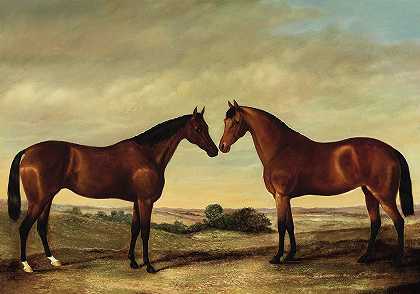一对马`Pair of Horses by James Clark