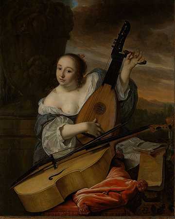 音乐家`The Musician (1662) by Bartholomeus van der Helst