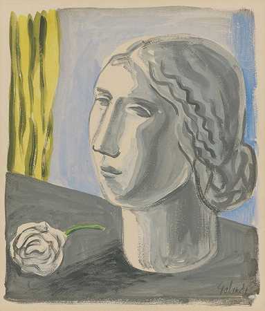 女人头`Womans head (1930~1931) by Mikuláš Galanda