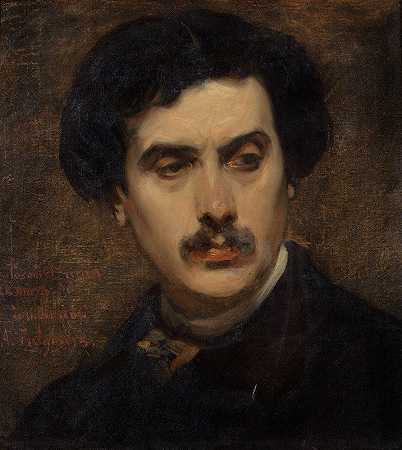 肖像D亚历山大·法尔圭尔`Portrait dAlexandre Falguière (1870) by Carolus-Duran