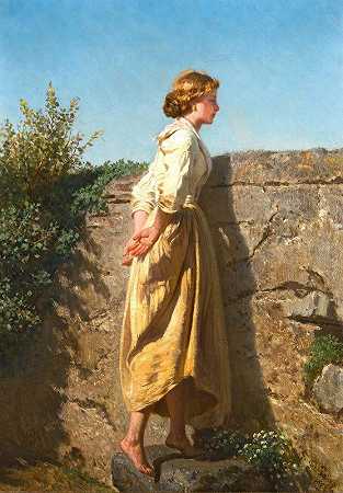 越过墙`Over The Wall (1865) by Filippo Palizzi