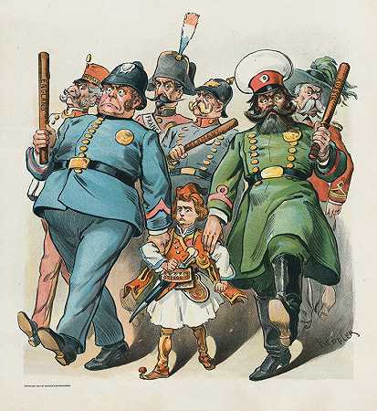 六个大警察的小工作`A small job for six big policemen (1897) by Udo Keppler