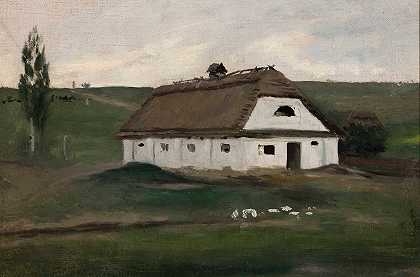 谷仓`Barn (circa 1882) by Adam Chmielowski