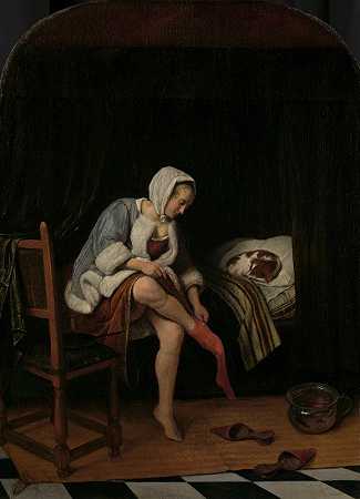 女厕所`Woman at her Toilet (1655 ~ 1660) by Jan Steen