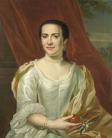Margaretha Leuveling（1738-1733），Justus Tjeenk的妻子`Margaretha Leuveling (1738~83), Wife of Justus Tjeenk (1756) by Herman Frederik van Hengel