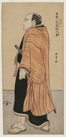江户的谷泽和津之助是日本最好的摔跤手`Tanikaze Kajinosuke of Edo, the Best Wrestler in Japan (c. mid 1780s) by Katsukawa Shunshō
