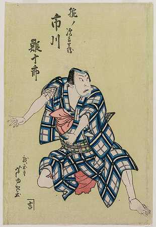 Ichikawa Ebijuro II作为Ude no Jirobei`Ichikawa Ebijuro II as Ude no Jirobei (c. 1813~34) by Gigadō Ashiyuki