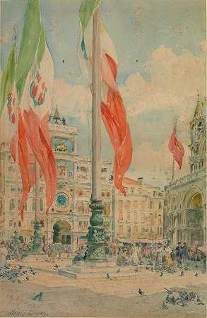 圣马可广场`Piazza San Marco (1839~1912) by Henry Bacon