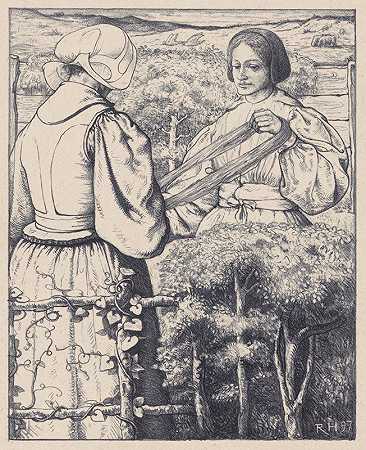 惠泽女孩络筒纱`Huizer meisjes die garen winden (1897) by Richard Nicolaüs Roland Holst