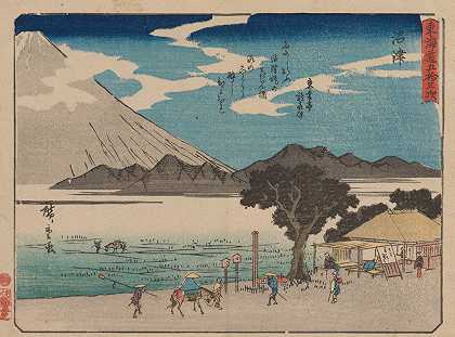 东海道五宿三杉，第13页`Tokaido gojusantsugi, Pl.13 (1868~1912) by Andō Hiroshige