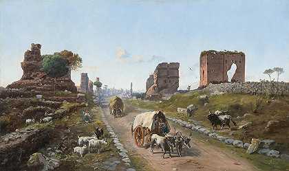 通过Appia all\’039IV英里的高度`Via Appia allaltezza del IV Miglio by Vincenzo Giovannini
