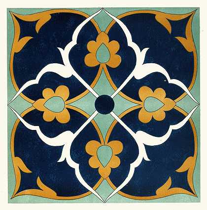 来自阿富汗边界委员会Pl 13的18块装饰瓷砖`18 plates of ornamental tiles from the Afghan Boundary Commission Pl 13 (1884) by Afghan Boundary Commission