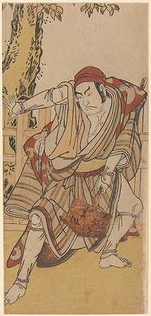 演员奥托尼·希罗吉饰演《带邮报的朝圣者》`Actor Otoni Hiroje as Pilgrim with Post (ca. 1775–1800) by Katsukawa Shunkō