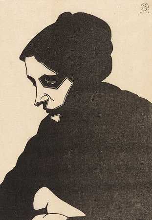 一个陌生女人的肖像`Portret van een onbekende vrouw (1913) by Samuel Jessurun de Mesquita