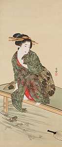 成年女子`
Woman by a Stream (1830s)  by a Stream by Mihata Jōryū
