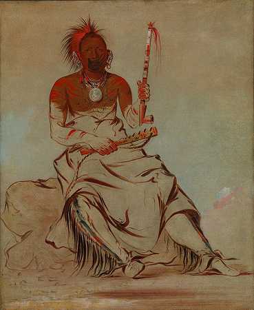 Te Ah-Ke-Ra-Lée-Re-Coo，夏延人，共和党的波尼人`Te~Ah~Ke~Ra~Lée~Re~Coo, The Cheyenne, a Republican Pawnee (1832) by George Catlin