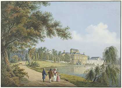 苏斯特迪克宫景观`Gezicht op paleis Soestdijk (1784 ~ 1828) by Cornelis de Kruyff