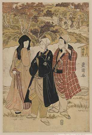 圣雅库沙-凯安-吉诺莫米吉加里`San yakusha kaian~ji no momijigari (1804) by Toyokuni Utagawa