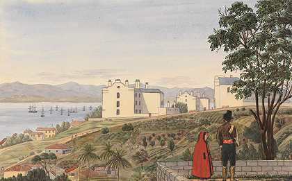 直布罗陀南部兵营`The South Barracks, Gibraltar (1844) by George Lothian Hall
