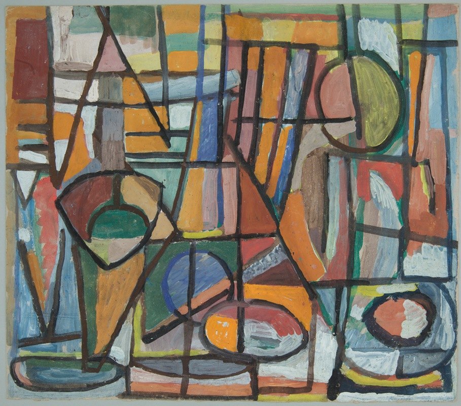 抽象构图2`Kompozycja abstrakcyjna II – geometryczna (1933) by Sasza Blonder