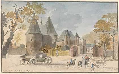 艾克斯拉查佩尔的伯西特门`Gate Toward Bursit, Aix~la~Chappelle (1785) by Charles Gore