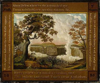 尼亚加拉瀑布`The Falls of Niagara (ca. 1825) by Edward Hicks