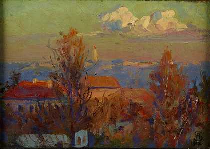 景观`Landscape (1912) by Ambroży Sabatowski