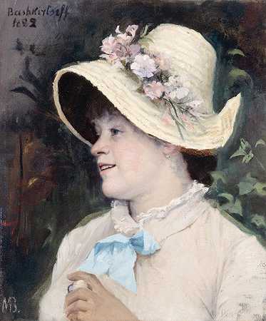 巴黎，肖像DIRMA，型号为L朱利安学院`La Parisienne, portrait dIrma, modèle à lAcadémie Julian (1882) by Marie Bashkirtseff