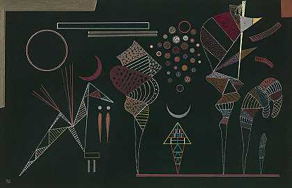 的研究对比度降低`Étude Pour contrastes Réduits (1941) by Wassily Kandinsky