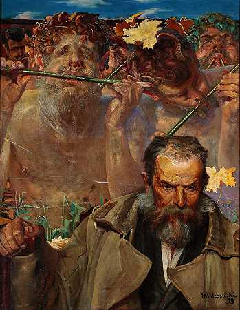 一首歌的故事——亚当·阿斯尼克的肖像`Story of a Song – Portrait of Adam Asnyk (1899) by Jacek Malczewski