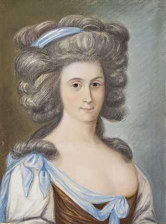 女性肖像（科妮莉亚·霍斯特的曾祖母）`Bildnis einer Frau (Urgroßmutter der Cornelia Hörster) (1775 – 1800) by German, 18th Century
