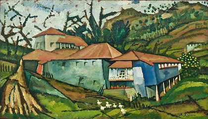 小河之家`Small River House (1913) by Amadeo de Souza-Cardoso