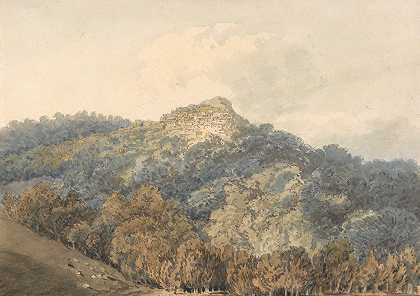 罗卡·德尔·帕帕和蒙特·卡沃`Rocca del Papa, with Monte Cavo (ca. 1796) by Thomas Girtin