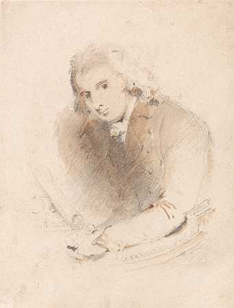 学者画像`Portrait of a Scholar (ca. 1802) by John Sell Cotman