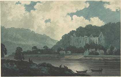 丁登寺旁`Tintern Abbey by Moonlight (ca. 1789) by Moonlight by John Warwick Smith