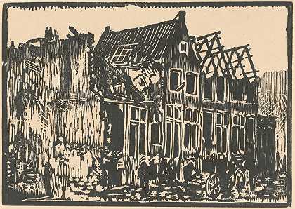 房屋和拆除`Huizen en bouwvallen by Hendrik van der Straaten