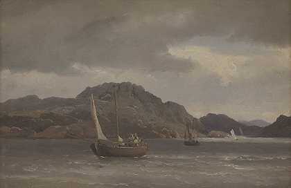 马斯特兰德的斯基利夫妇。瑞典`The Skerries at Marstrand. Sweden (1851 ~ 1852) by Carl Frederik Sørensen