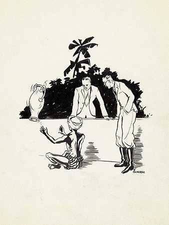 人浮在罐子上`Man laat een kruik zweven (1934) by F. Ockerse