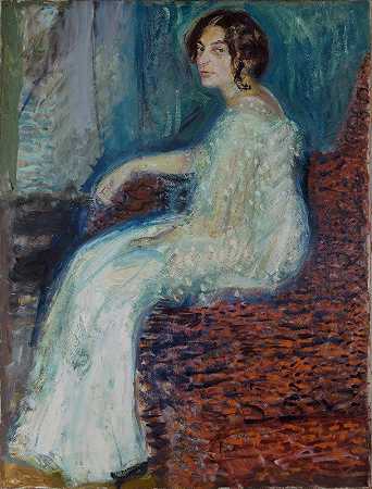 亨利卡·科恩肖像`Portrait of Henryka Cohn (1908) by Richard Gerstl