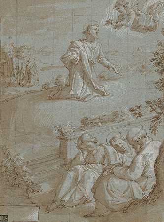 花园里的痛苦`The Agony in the Garden (c. 1591) by Santi Di Tito