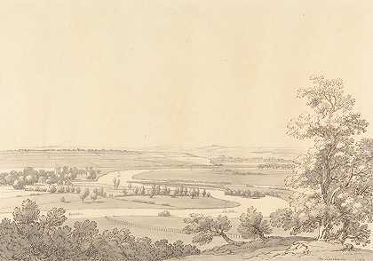 伯克希尔泰晤士河上的库克汉姆`Cookham on the Thames, Berkshire (1792) by Joseph Farington