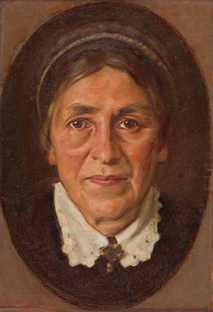 埃琳娜·马罗莎·索尔特斯肖像`Portrait of Elena Marótha Šoltésová (1925) by Milan Thomka Mitrovský