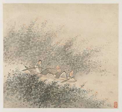 风景画册叶6`Album of Landscapes; Leaf 6 (1677) by Wang Gai